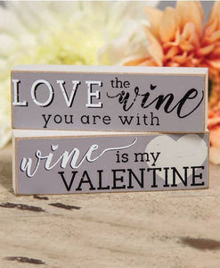 Wine is My Valentine Mini Block Set