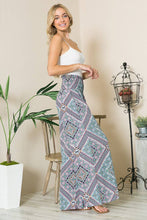 Orange Farm Clothing - Wide Leg Smocked Waisted Palazzo Pants-2 Prints*: Blue Combo / Large