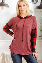 Plaid and Burgundy Top