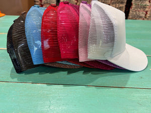 Vibes Hat Company - Vibes Light Blue Glitter Ponytail Caps | Sparkle | Baseball
