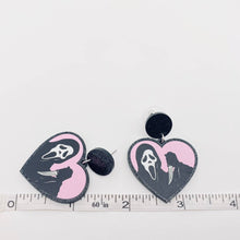 Halloween Death Coming Horror Acrylic Heart-Shaped Earrings