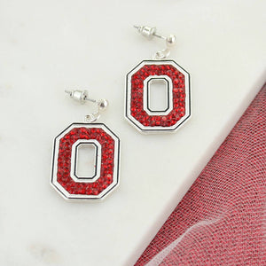 Seasons Jewelry - Ohio State Crystal Logo Earrings