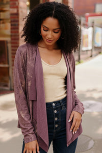 Plum Luxe Suede Cardigan