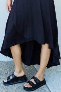 First Choice High Waisted Flare Maxi Skirt in Black