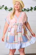 Denim Paisley Patchwork Woven Dress