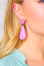 Lilac Geo Resin Stone Drop Earrings