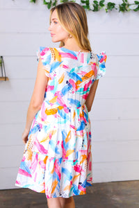 Color Splash Button Up Lined Dress