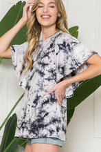 Tie Dye Flutter Sleeve Top   Plus