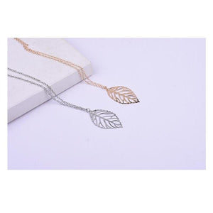 Minimalist Leaf Chain Necklace - Gold Tone