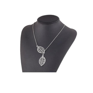 Double Leaf Chain Necklace