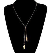 Double Feather Chain Necklace