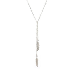 Double Feather Chain Necklace