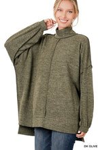 Brushed Melange Hacci Mock Neck Sweater