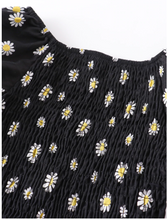 Black Daisy Denim Shorts Set