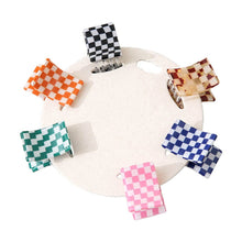 6 Piece Checkerboard Mini Hair Clip Set