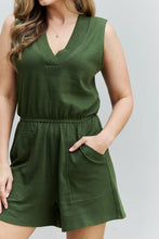Forever Yours V-Neck Sleeveless Romper in Army Green