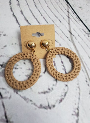 Woven Textured Circle Earrings