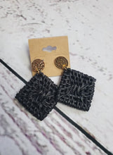 Woven Textured Square Earrings