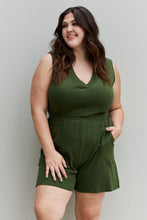 Forever Yours V-Neck Sleeveless Romper in Army Green