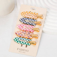 5PCS Small Checkerboard Hair Pin Set