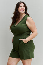 Forever Yours V-Neck Sleeveless Romper in Army Green