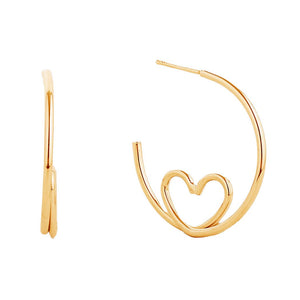 14K Gold-Dipped Heart Knot Post Earring