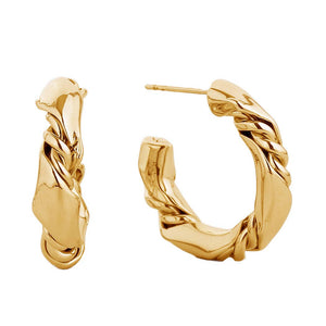 14K Gold-Dipped Twist Texture Post Earring