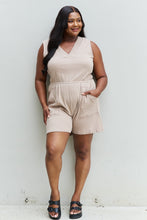 Forever Yours V-Neck Sleeveless Romper in Sand