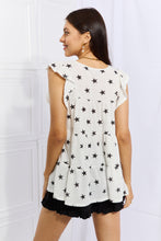Shine Bright  Butterfly Sleeve Star Print Top