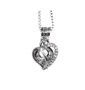 Heart with Clear Rhinestones Plated Locket