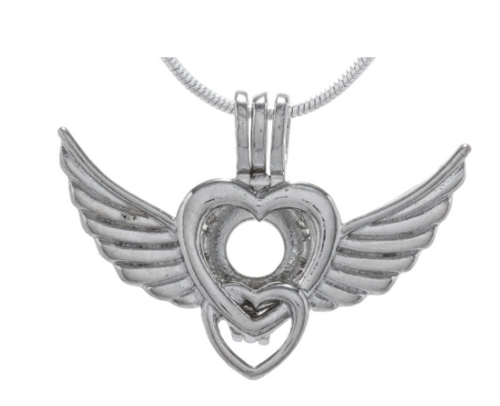 Double Heart with Wings Plated Locket