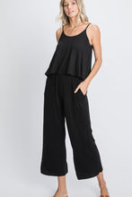 Solid Crop Jumpsuit with Pockets