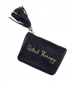 Black Retail Therapy Coin Purse